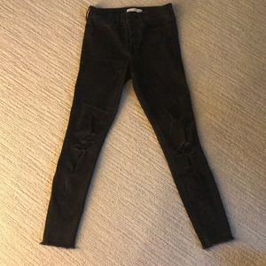 Black destroyed skinny jeans